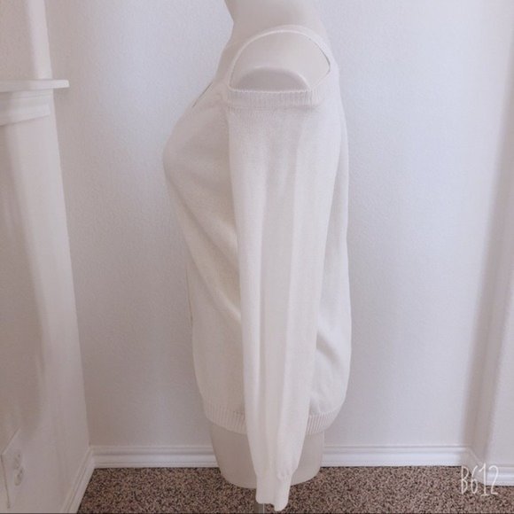 Massimo Dutti Sweater Cold-Shoulder Button-Front(Made in Italy) Size L New w/Tag - Picture 7 of 12